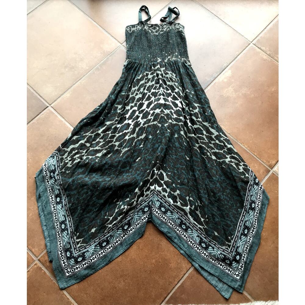 Soft Surroundings Boho Fairy Handkerchief Hem Sundress w Smocked Bodice size S